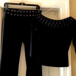 Cache Black vintage top/pants, Sexy, slim fit!